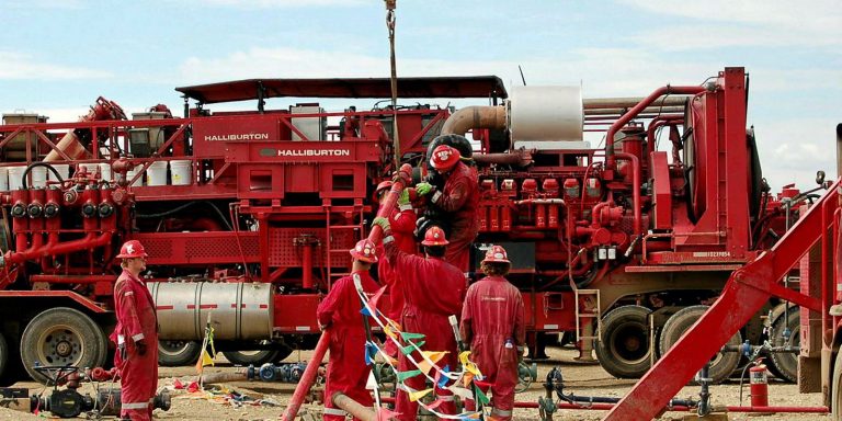 Halliburton workers offshore