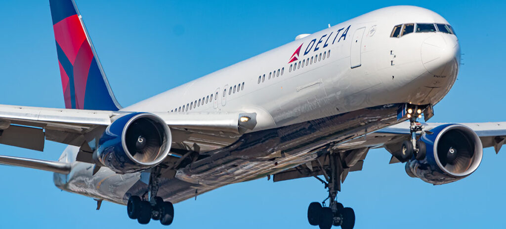 Delta Air Lines Boeing 767 airplane at Frankfurt