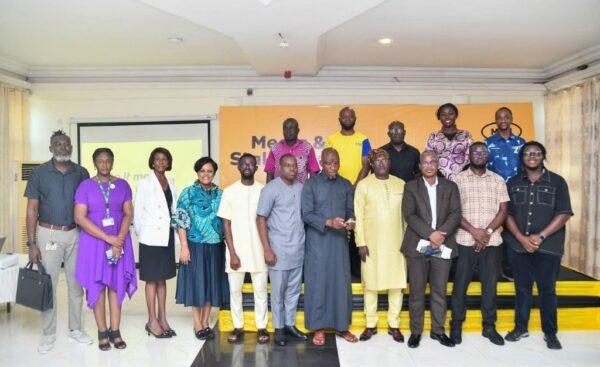 Emmanuel Afutu and Efua Falconer with MTN staff and stakeholders after the Northern Regional Media and Stakeholder Forum in Tamale