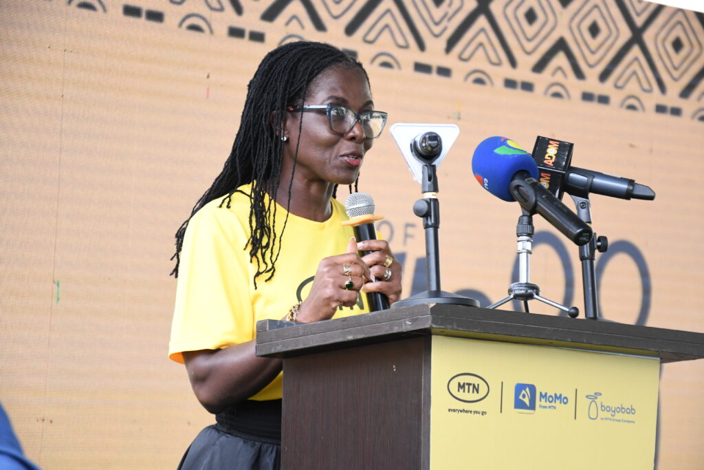 Adwoa Wiafe, Chief Corporate Services and Sustainability Officer speaking at the closing ceremony